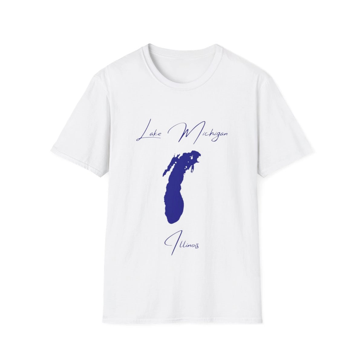 Illinois  Lake  Michigan  T-shirt  front  position  view  from  front  white.webp
