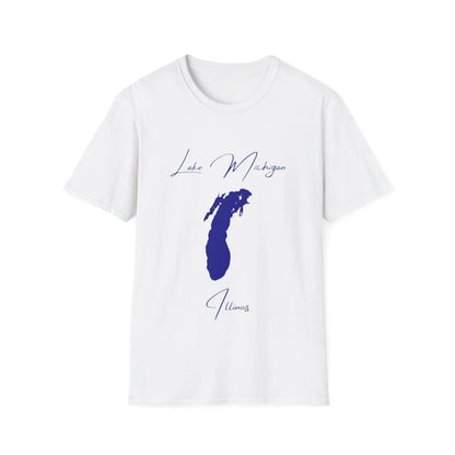 Illinois  Lake  Michigan  T-shirt  front  position  view  from  front  white.webp