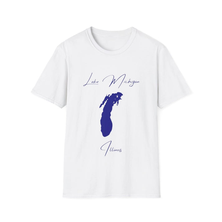 Illinois  Lake  Michigan  T-shirt  front  position  view  from  front  white.webp