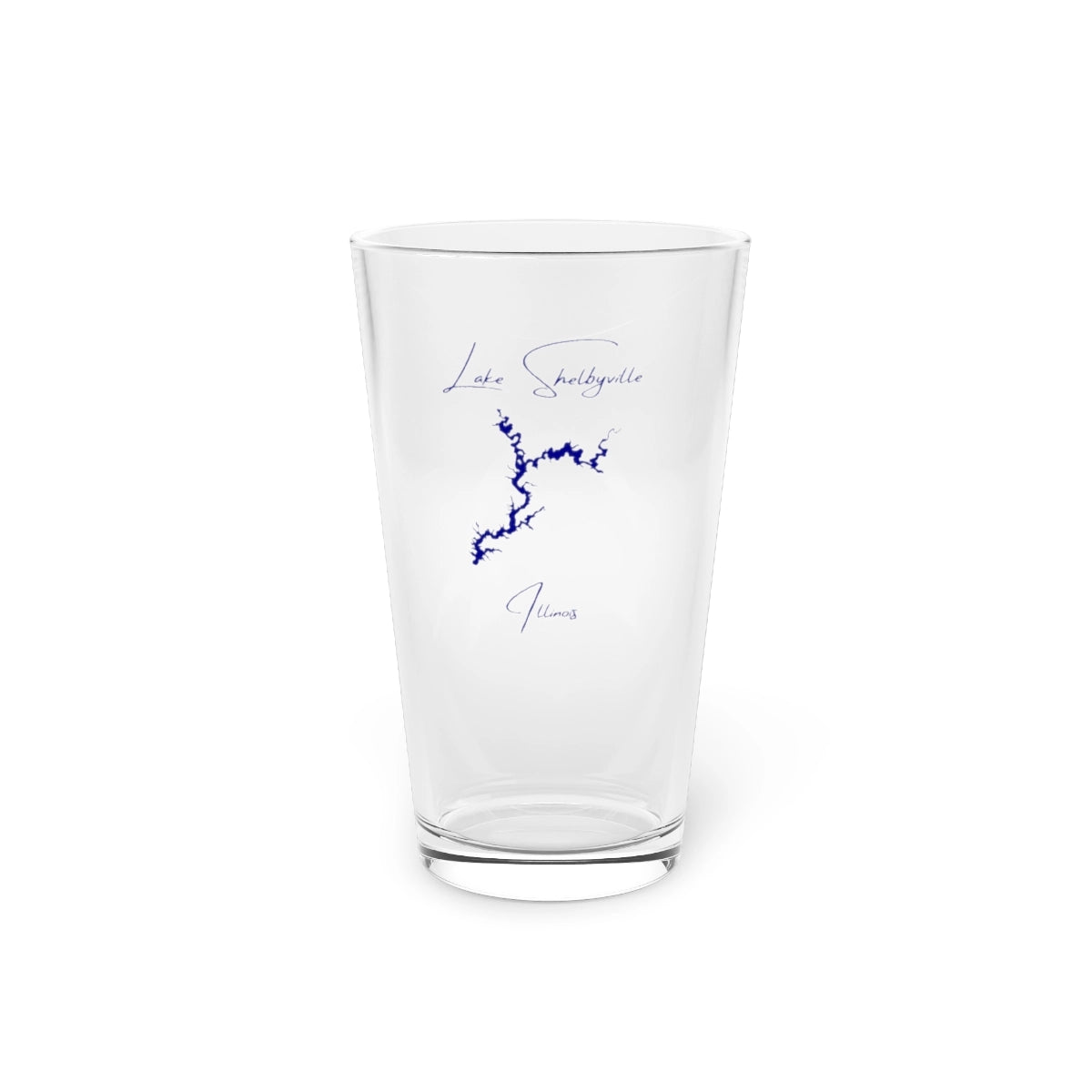 Illinois  Lake  Shelbyville  16oz  Pint  Glass  front  position  view  from  front  16oz.webp