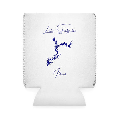 Illinois  Lake  Shelbyville  Can  Koozie  front  position  view  from  front-1  white.webp