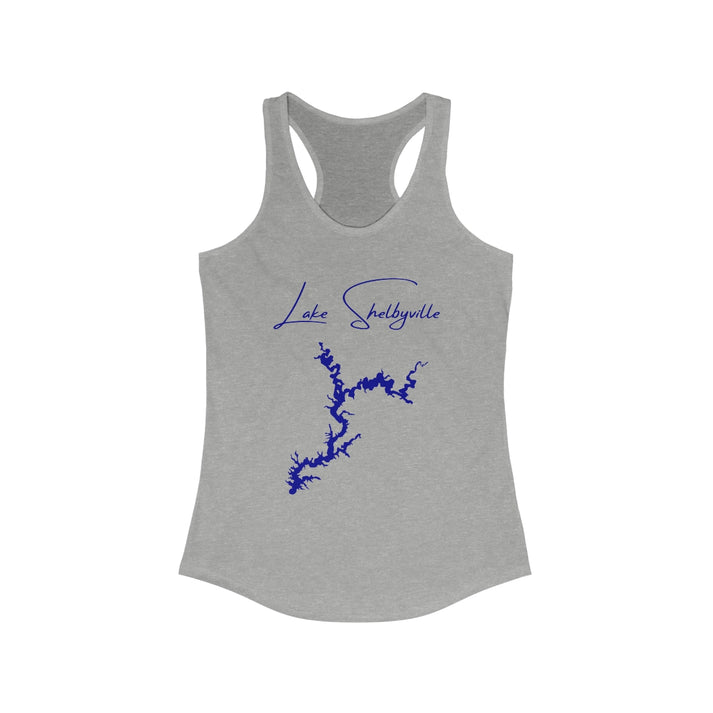 Illinois  Lake  Shelbyville  Racerback-Tank  front  position  view  from  front  heather  grey.webp