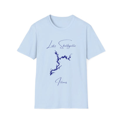 Illinois  Lake  Shelbyville  T-shirt  front  position  view  from  front  light  blue.webp