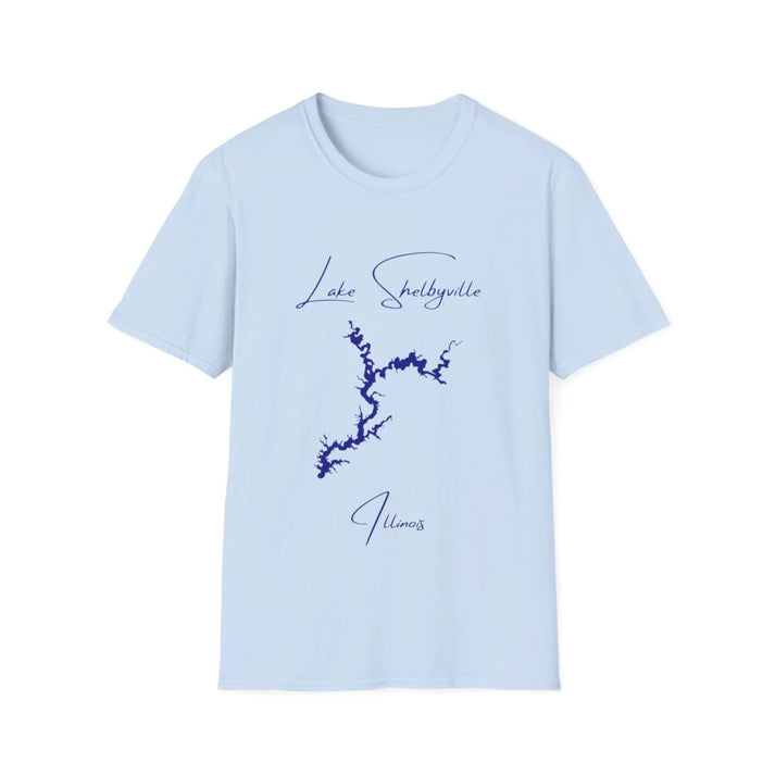 Illinois  Lake  Shelbyville  T-shirt  front  position  view  from  front  light  blue.webp