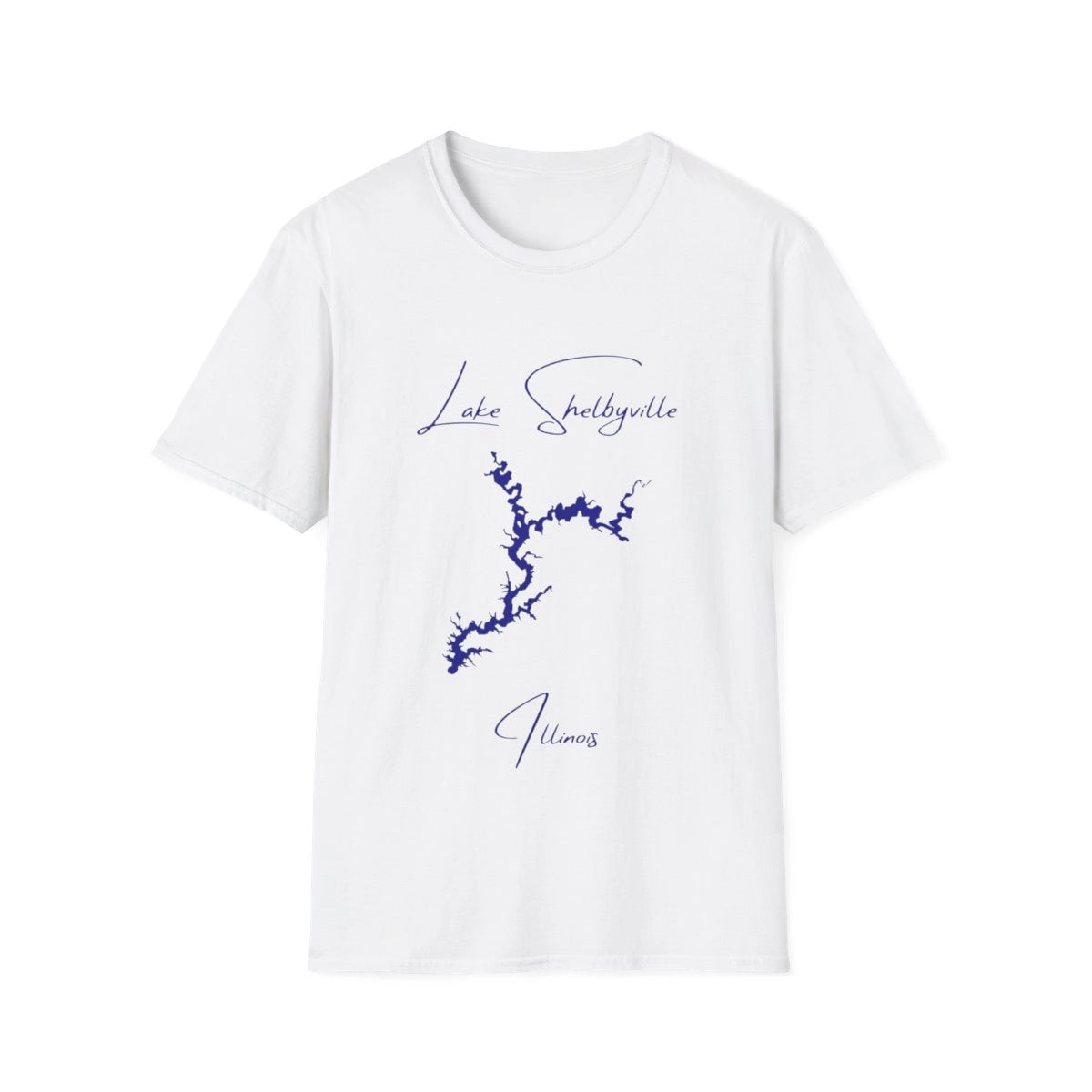 Illinois  Lake  Shelbyville  T-shirt  front  position  view  from  front  white.webp