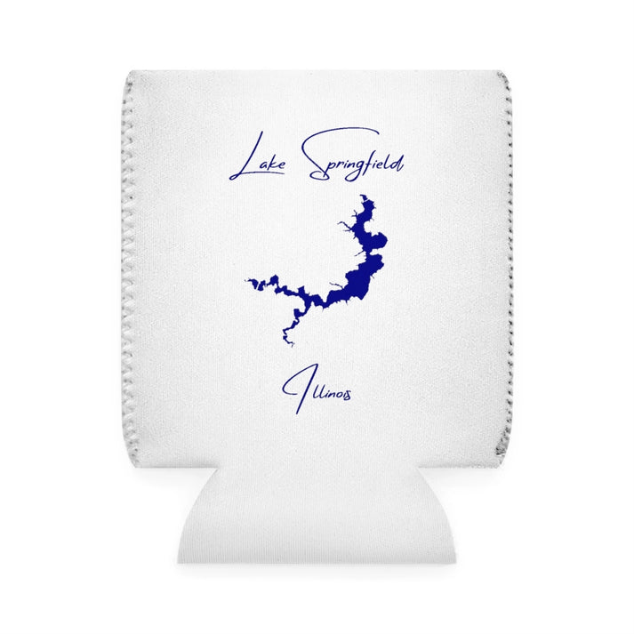 Illinois  Lake  Springfield  Can  Koozie  front  position  view  from  front-1  white.webp