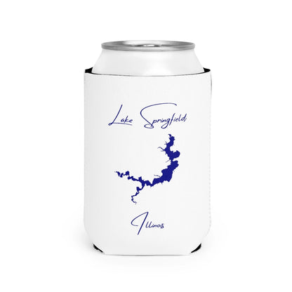 Illinois  Lake  Springfield  Can  Koozie  front  position  view  from  front-2  white.webp