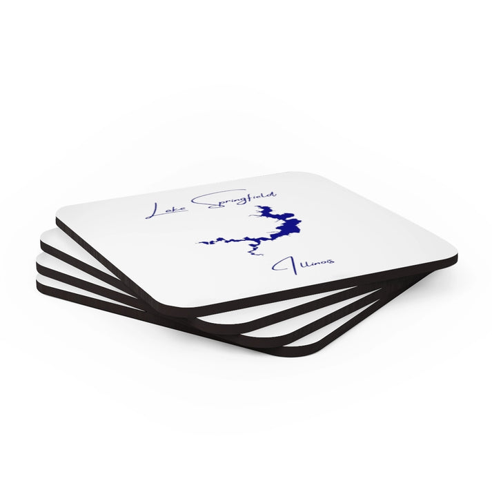 Illinois  Lake  Springfield  Coaster  Set  front  position  view  from  stacked  3.75  x  3.75.webp