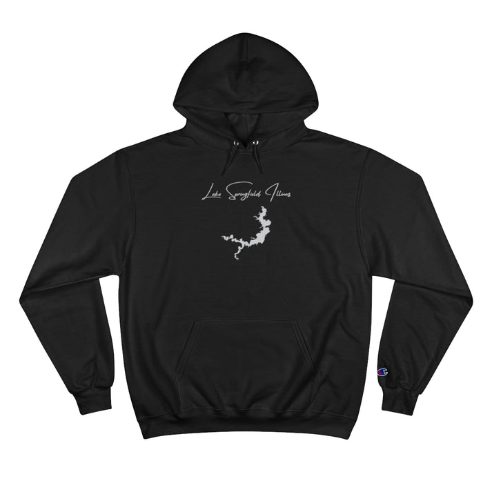 Illinois  Lake  Springfield  Hoodie  front  position  view  from  front  black.webp