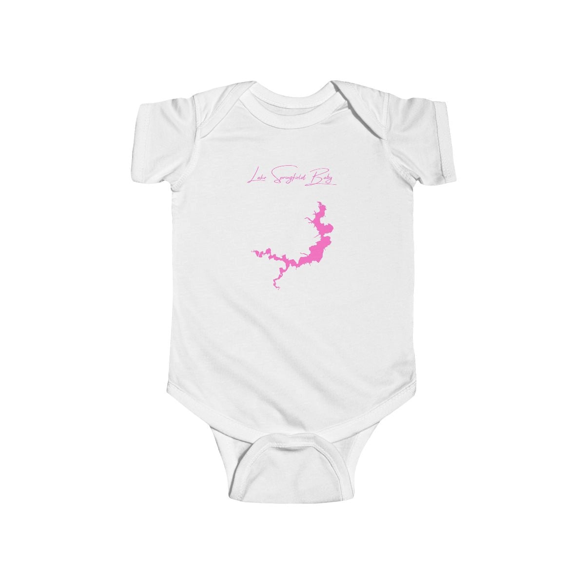 Illinois  Lake  Springfield  Onesie  front  position  view  from  front  white.webp