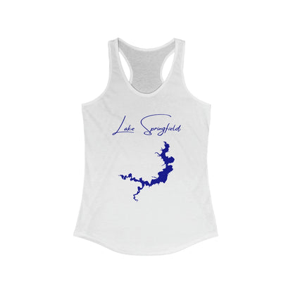 Illinois  Lake  Springfield  Racerback-Tank  front  position  view  from  front  solid  white.webp