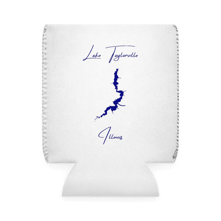 Illinois  Lake  Taylorville  Can  Koozie  front  position  view  from  front-1  white.webp