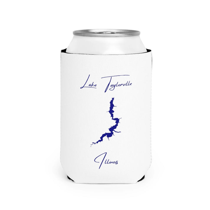 Illinois  Lake  Taylorville  Can  Koozie  front  position  view  from  front-2  white.webp