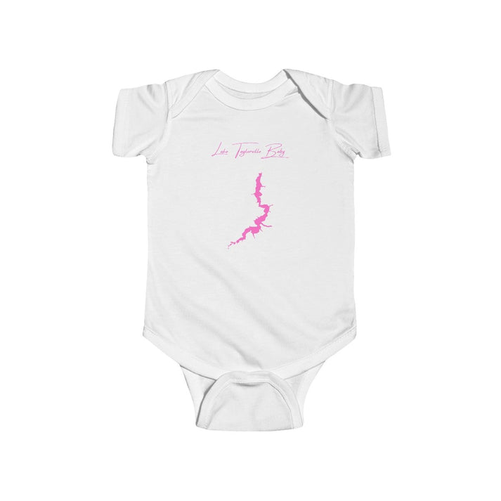 Illinois  Lake  Taylorville  Onesie  front  position  view  from  front  white.webp