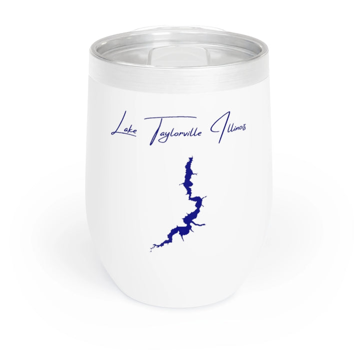 Illinois  Lake  Taylorville  Wine  Tumbler  front  position  view  from  front  white.webp