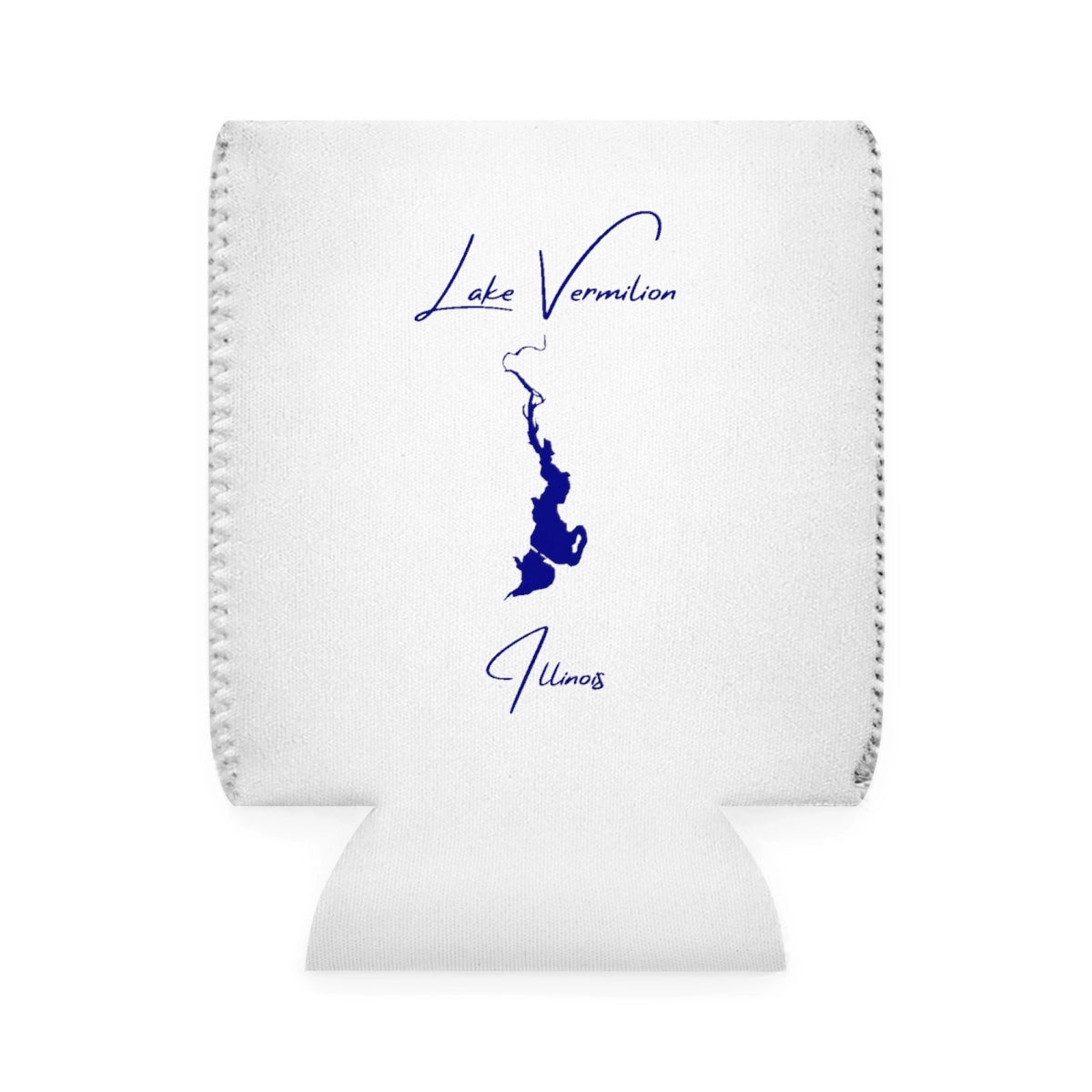 Illinois  Lake  Vermilion  Can  Koozie  front  position  view  from  front-1  white.webp