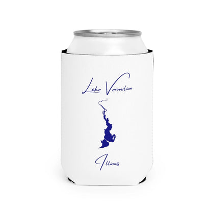 Illinois  Lake  Vermilion  Can  Koozie  front  position  view  from  front-2  white.webp