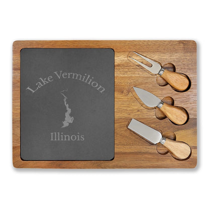 Illinois  Lake  Vermilion  Engraved  Charcuterie  Board  other  position  view  from  front  13  3  4  x  9  3  4.webp