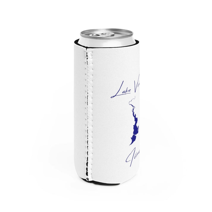Illinois  Lake  Vermilion  Slim  Can  Koozie  all  position  view  from  right  white.webp