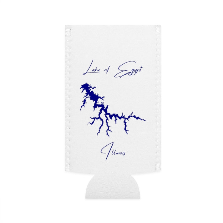 Illinois  Lake  of  Egypt  Slim  Can  Koozie  front  position  view  from  flat-front  white.webp