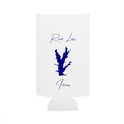 Illinois  Rend  Lake  Slim  Can  Koozie  front  position  view  from  flat-front  white.webp