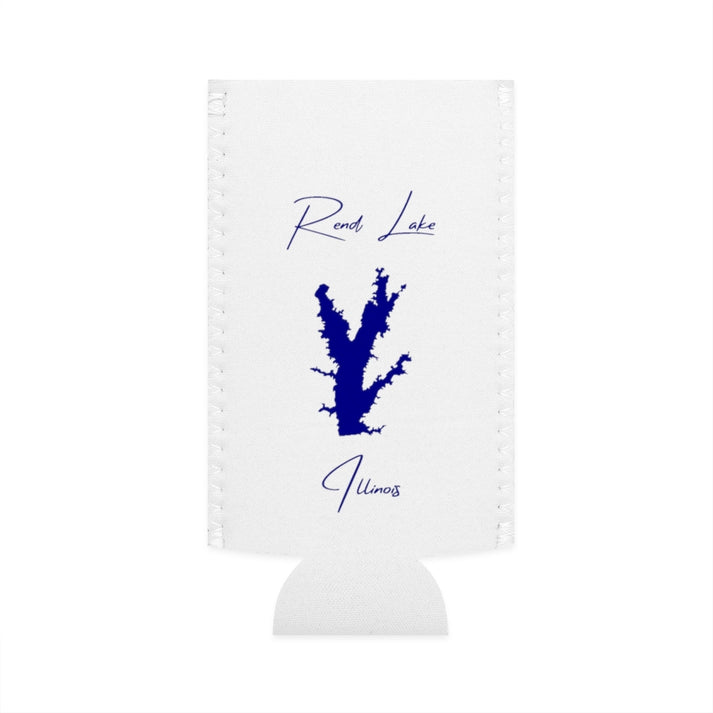 Illinois  Rend  Lake  Slim  Can  Koozie  front  position  view  from  flat-front  white.webp