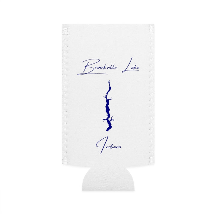Indiana  Brookville  Lake  Slim  Can  Koozie  front  position  view  from  flat-front  white.webp