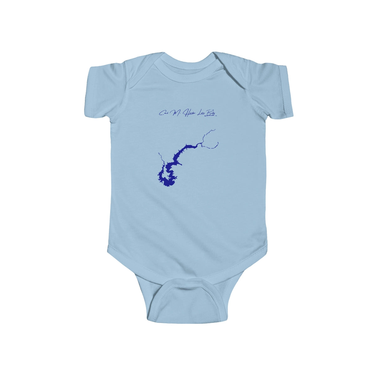 Indiana  Cecil  M.  Harden  Lake  Onesie  front  position  view  from  front  light  blue.webp