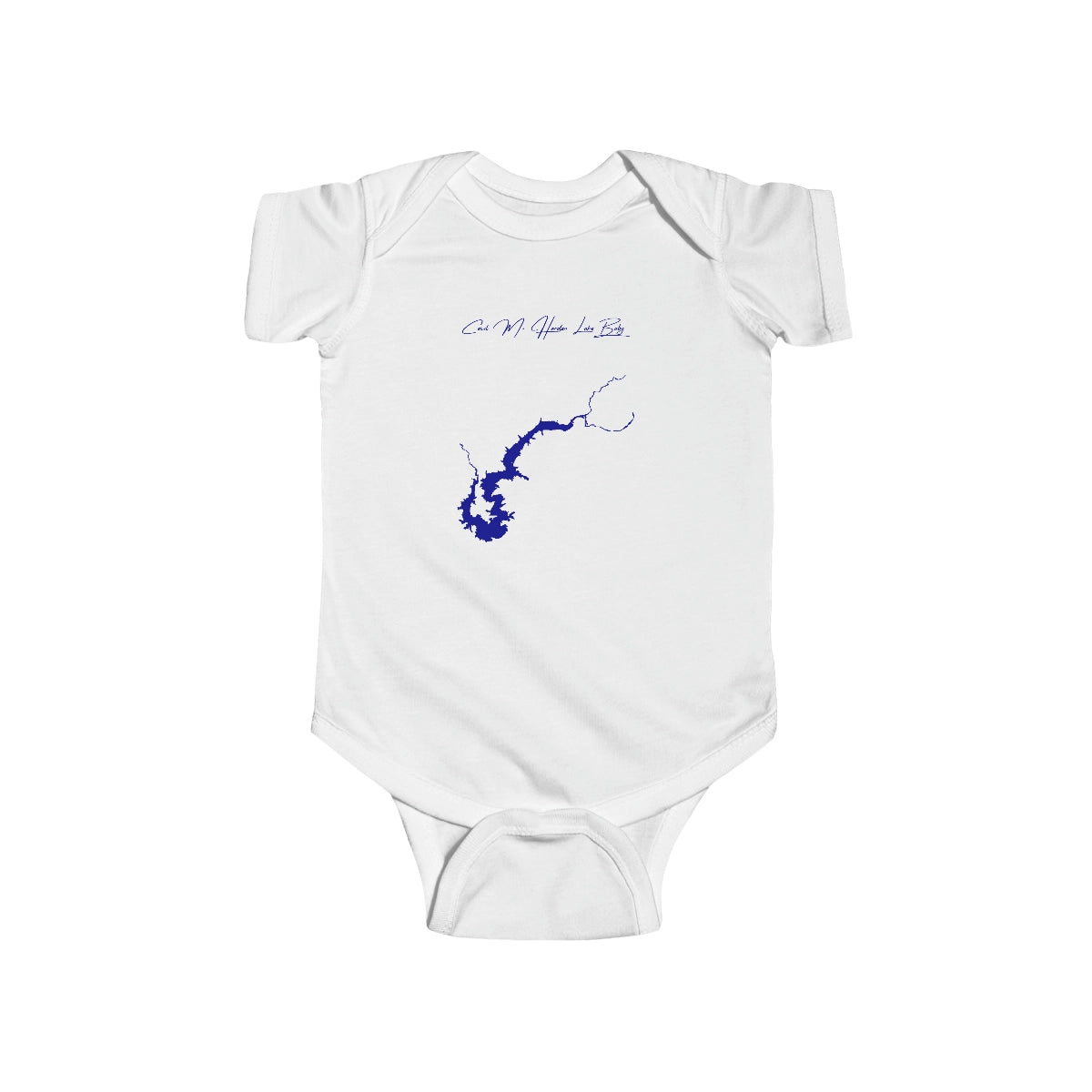 Indiana  Cecil  M.  Harden  Lake  Onesie  front  position  view  from  front  white.webp