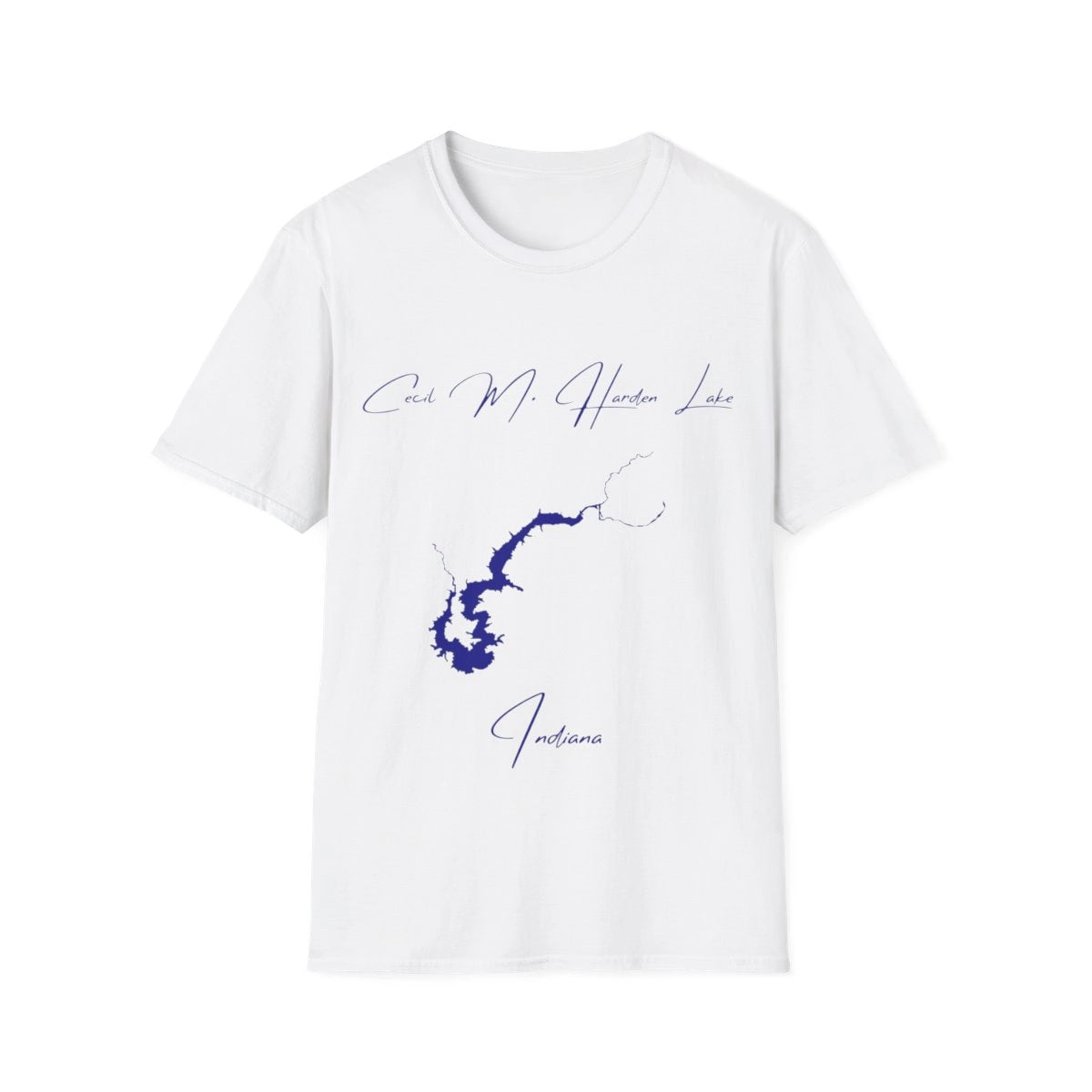 Indiana  Cecil  M.  Harden  Lake  T-shirt  front  position  view  from  front  white.webp