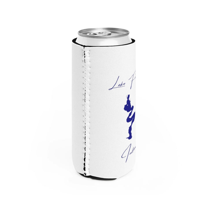 Indiana  Lake  Freeman  Slim  Can  Koozie  all  position  view  from  right  white.webp