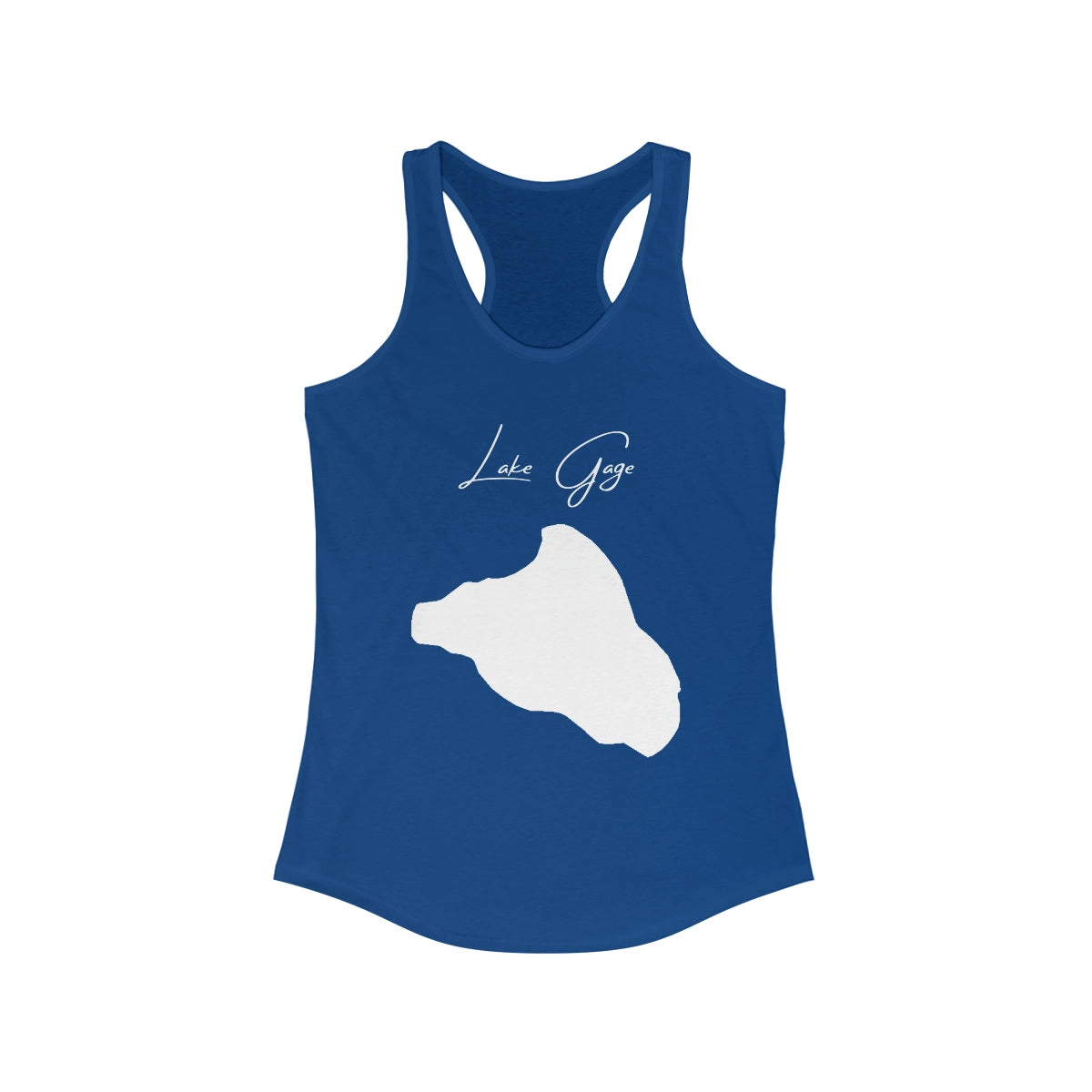 Indiana  Lake  Gage  Racerback-Tank  front  position  view  from  front  solid  royal.webp