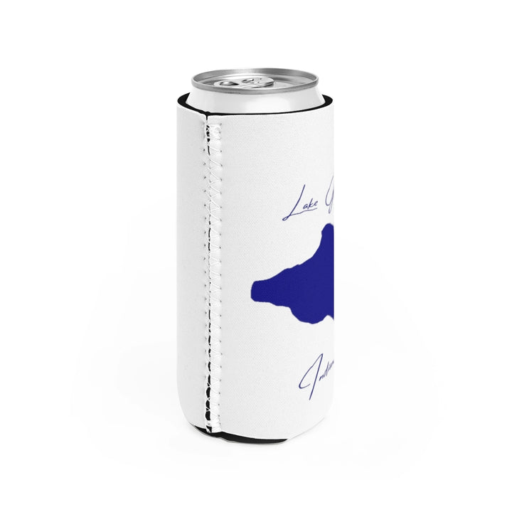 Indiana  Lake  Gage  Slim  Can  Koozie  all  position  view  from  right  white.webp