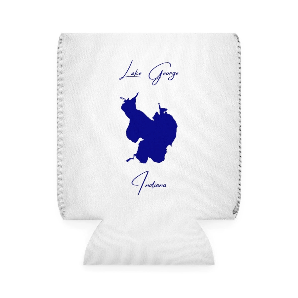 Indiana  Lake  George  Can  Koozie  front  position  view  from  front-1  white.webp