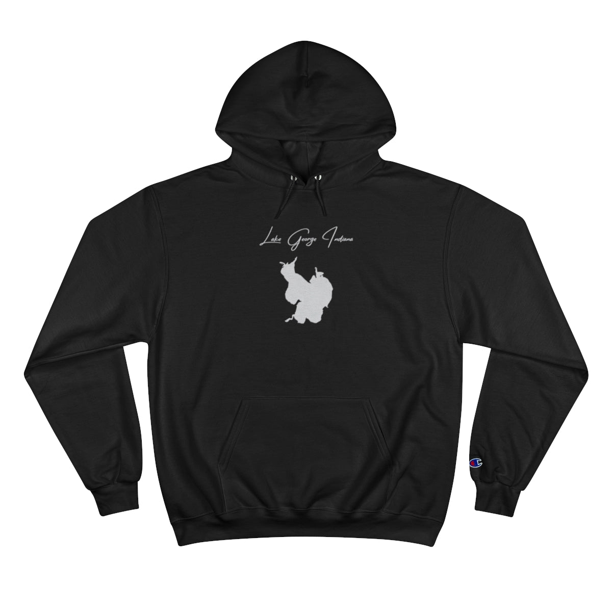 Indiana  Lake  George  Hoodie  front  position  view  from  front  black.webp