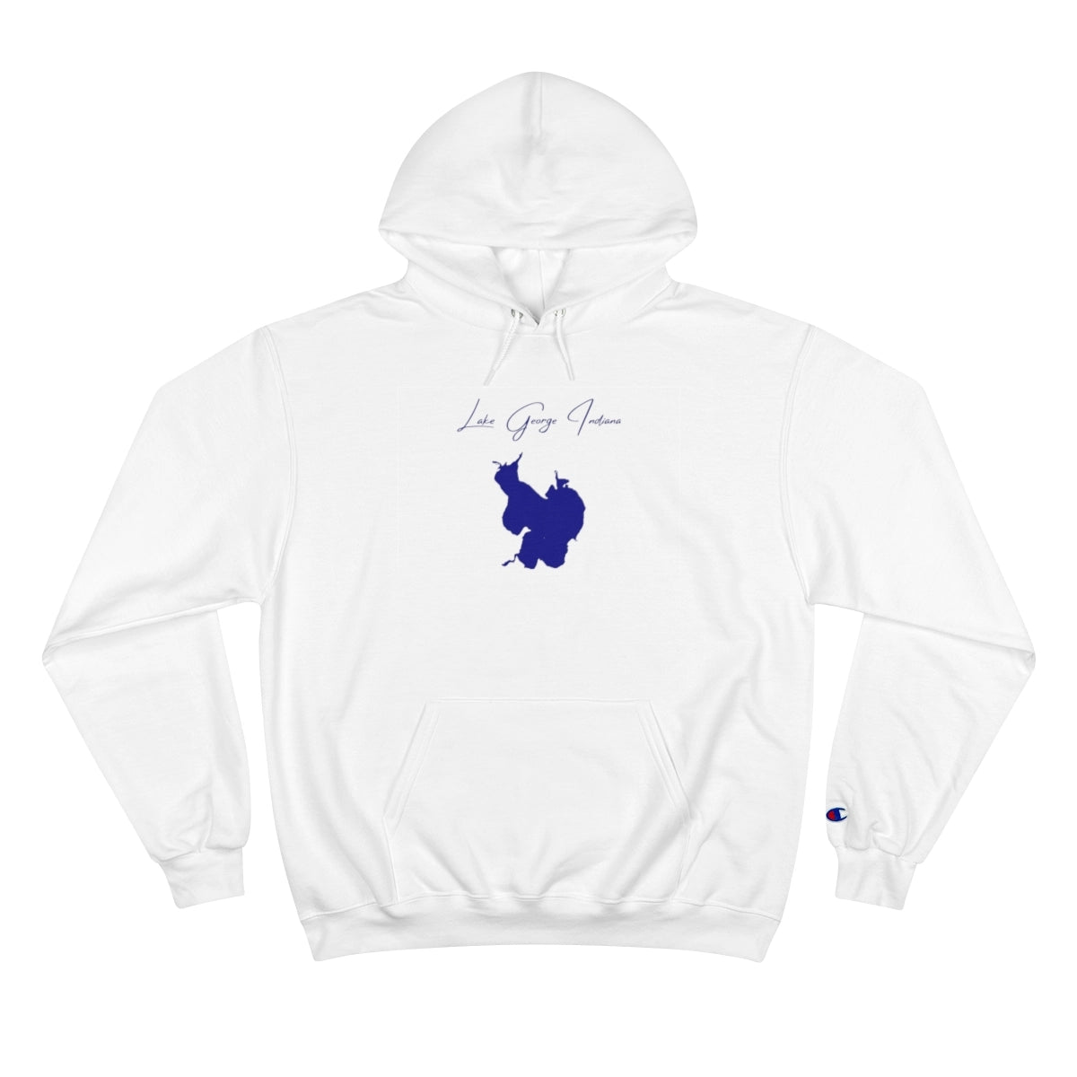Indiana  Lake  George  Hoodie  front  position  view  from  front  white.webp