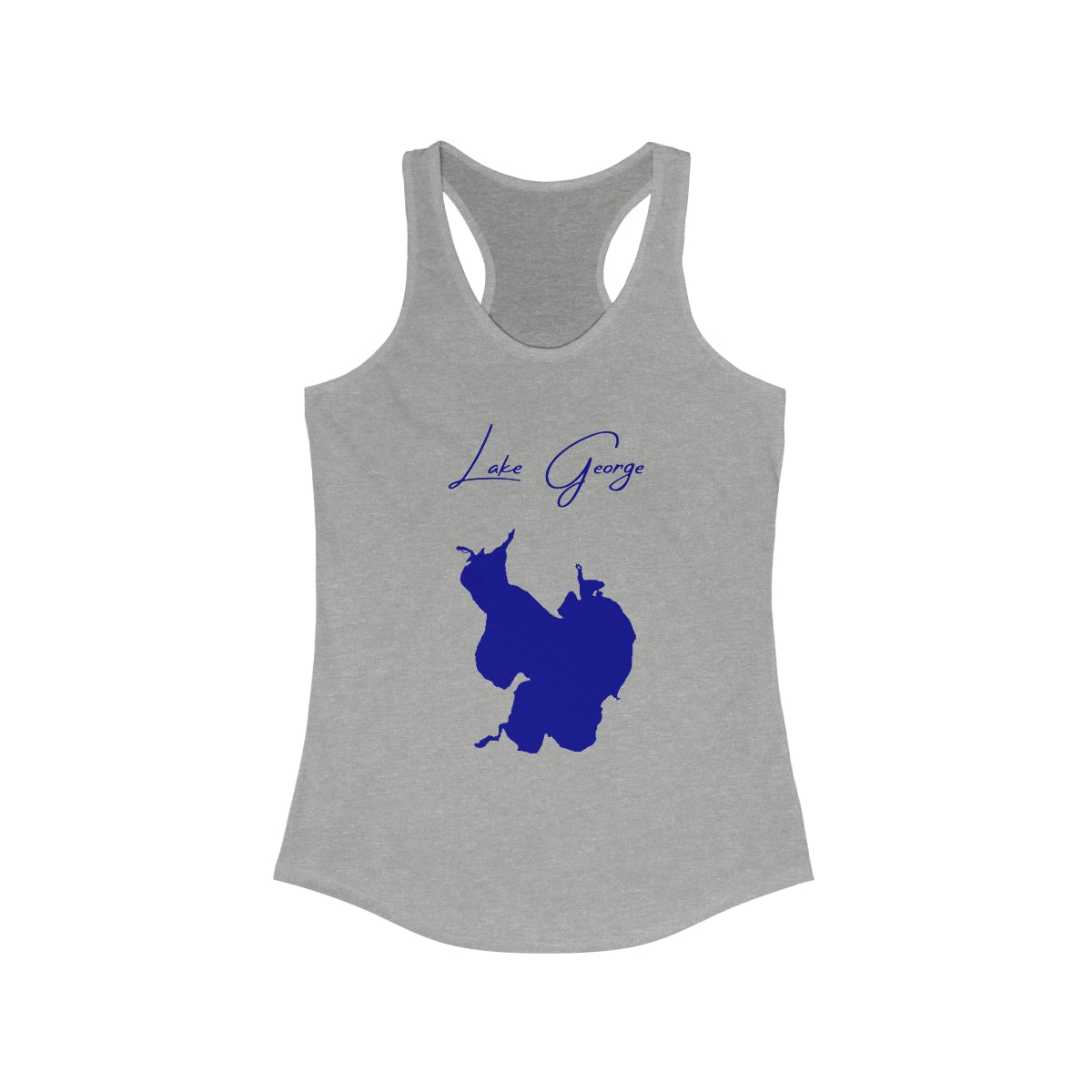 Indiana  Lake  George  Racerback-Tank  front  position  view  from  front  heather  grey.webp
