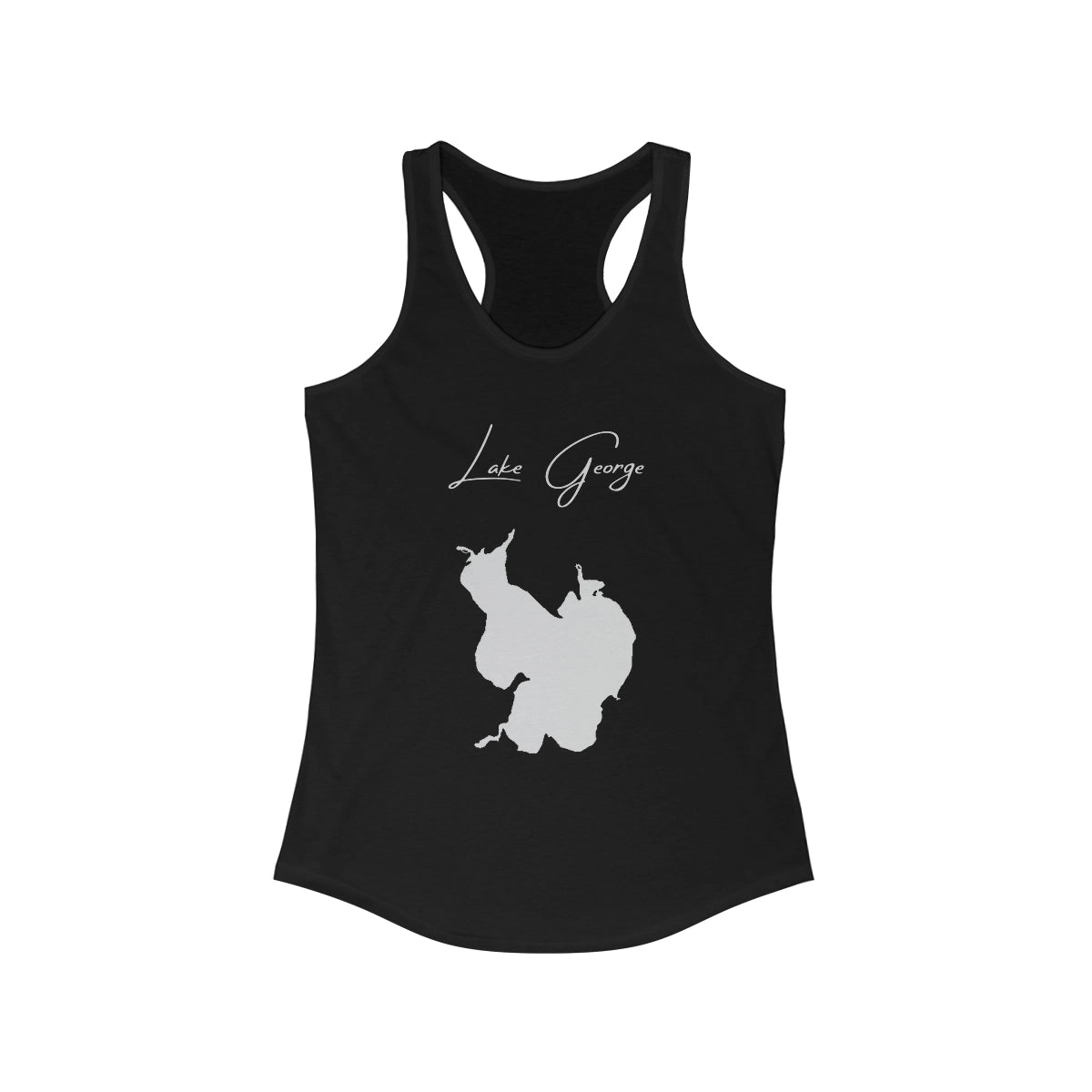 Indiana  Lake  George  Racerback-Tank  front  position  view  from  front  solid  black.webp