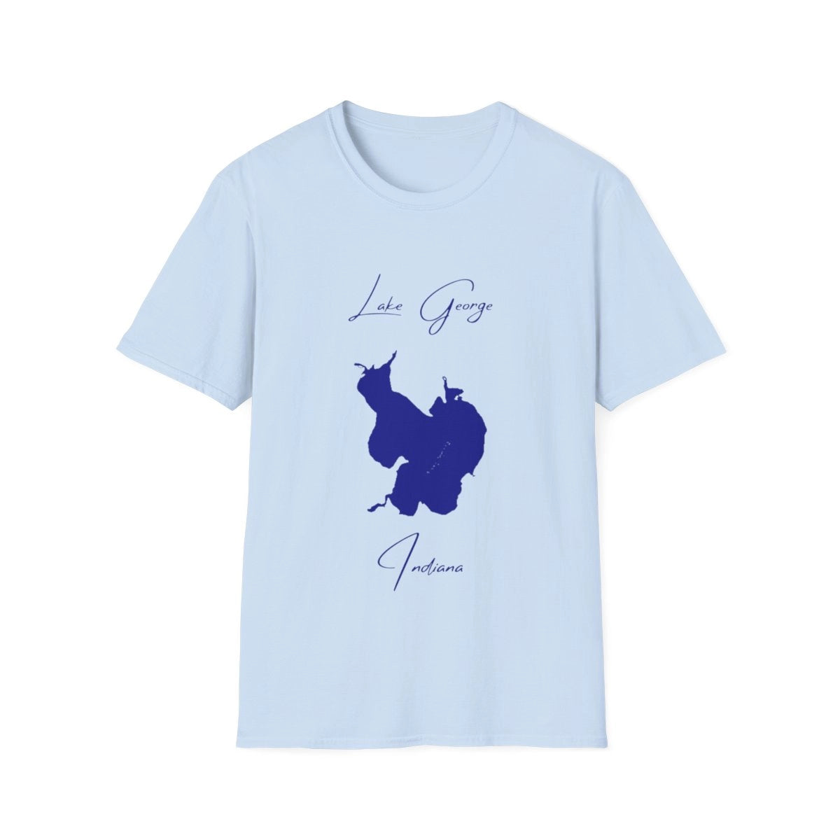 Indiana  Lake  George  T-shirt  front  position  view  from  front  light  blue.webp
