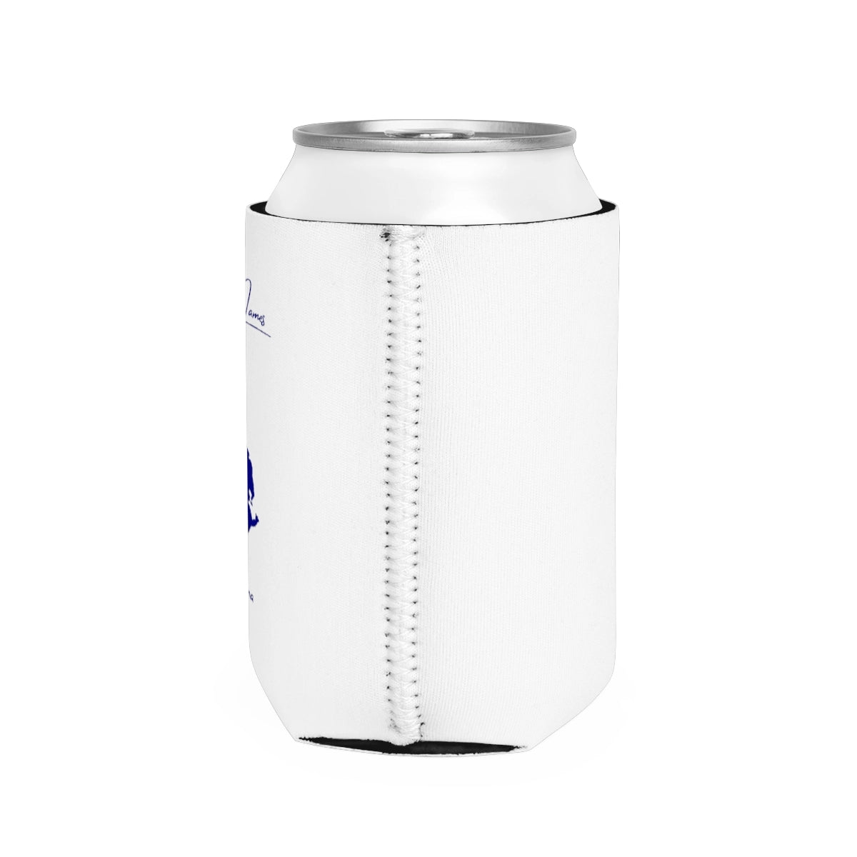Indiana  Lake  James  Can  Koozie  all  position  view  from  right  white.webp