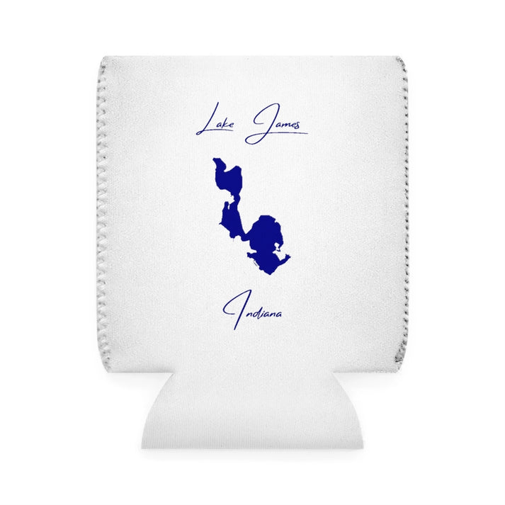 Indiana  Lake  James  Can  Koozie  front  position  view  from  front-1  white.webp