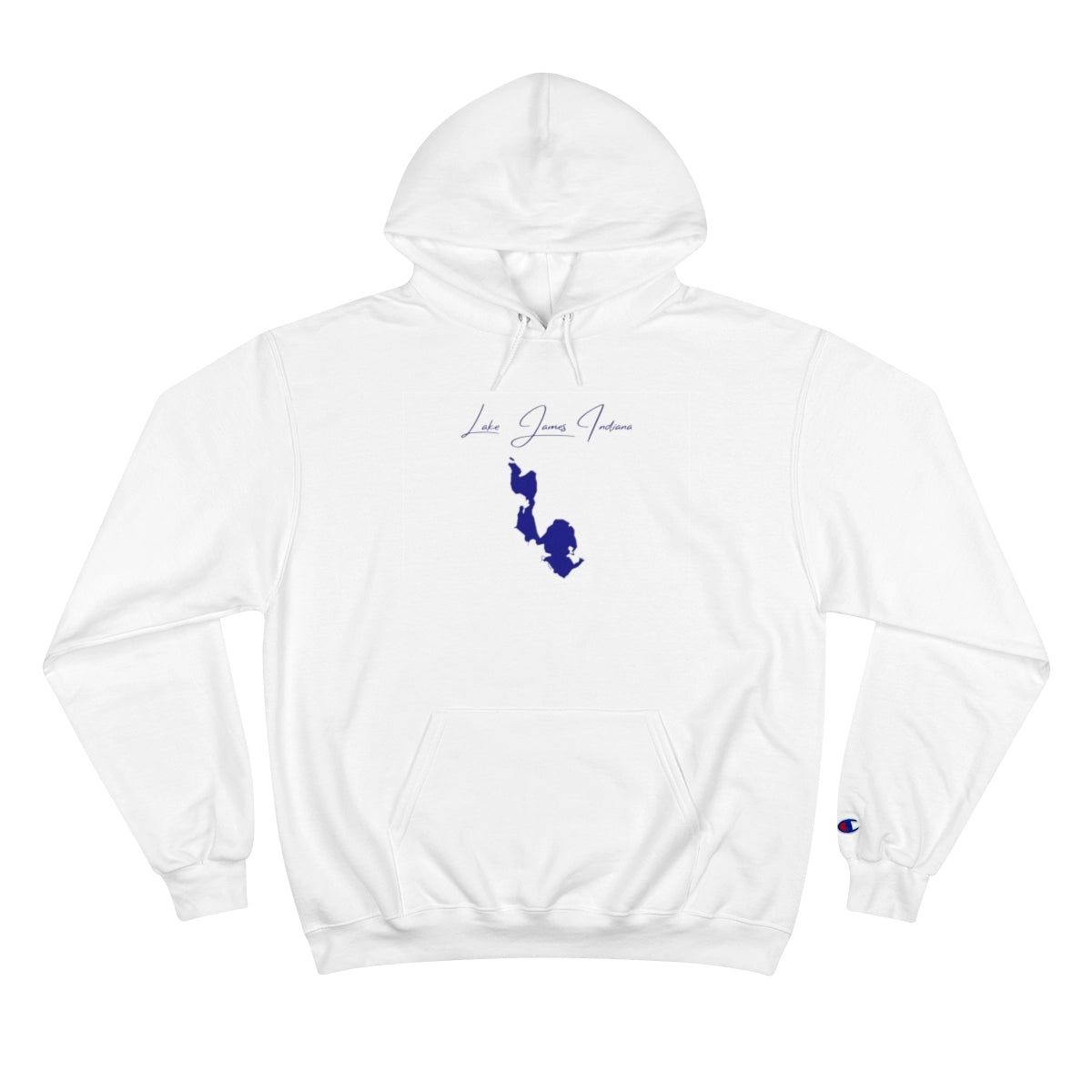 Indiana  Lake  James  Hoodie  front  position  view  from  front  white.webp