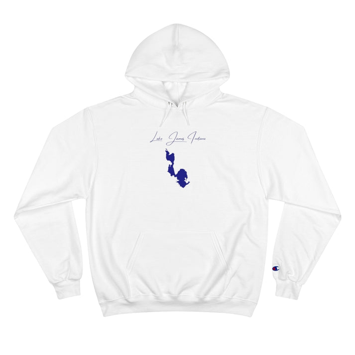 Indiana  Lake  James  Hoodie  front  position  view  from  front  white.webp