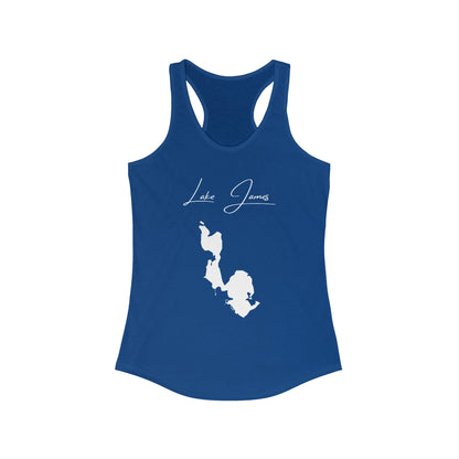 Indiana  Lake  James  Racerback-Tank  front  position  view  from  front  solid  royal.webp