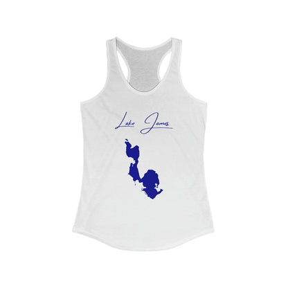 Indiana  Lake  James  Racerback-Tank  front  position  view  from  front  solid  white.webp