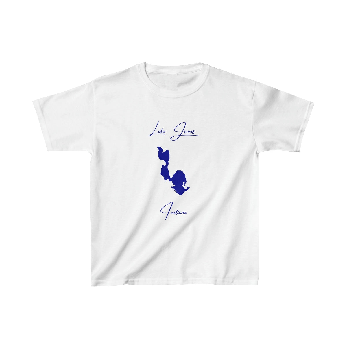Indiana  Lake  James  Youth  T-shirt  front  position  view  from  front  white.webp