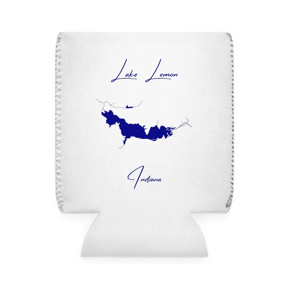 Indiana  Lake  Lemon  Can  Koozie  front  position  view  from  front-1  white.webp