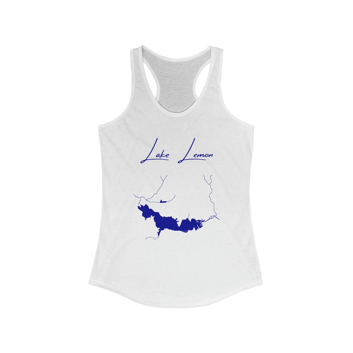 Indiana  Lake  Lemon  Racerback-Tank  front  position  view  from  front  solid  white.webp