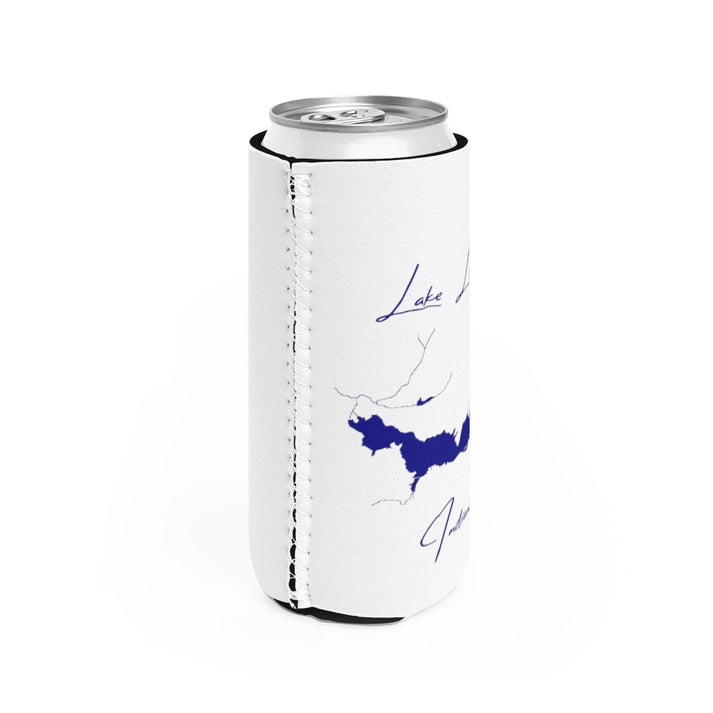 Indiana  Lake  Lemon  Slim  Can  Koozie  all  position  view  from  right  white.webp