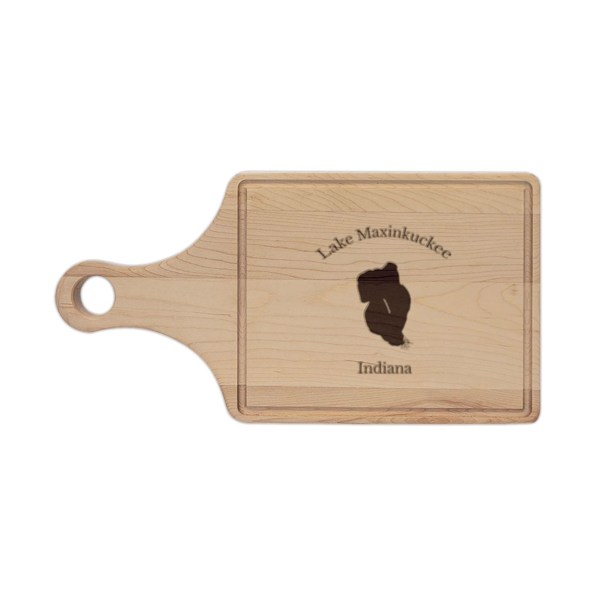 Indiana  Lake  Maxinkuckee  Engraved  Cutting  Board  front  position  view  from  front  maple.webp